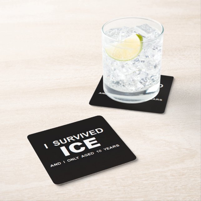 Ich habe ICE überlebt Rechteckiger Pappuntersetzer (Vor Ort)