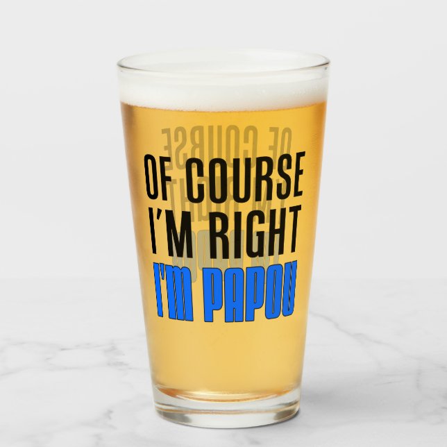 Ich habe ich bin Papou Grieche-Großvater Recht Glas (Vorne (Gefüllt))