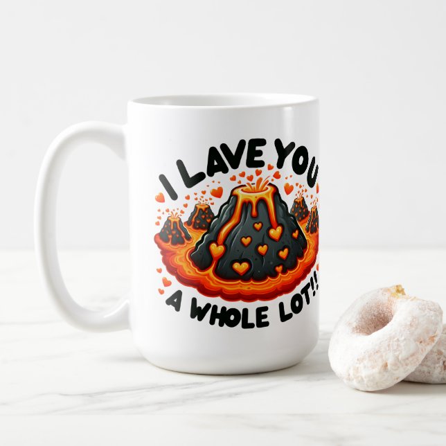 Ich habe Ihnen eine ganz Niedliche Vulkanlandschaf Kaffeetasse (Mit Donut)