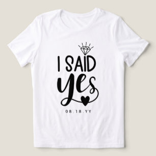 Ich habe Ja gesagt Diamant & Herz Datum Tri-Blend Shirt