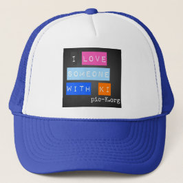 Ich habe jemanden mit Ki-Hut Liebe Truckerkappe