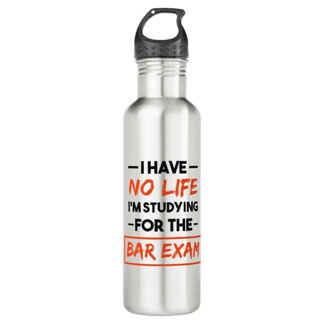 Ich habe kein Leben, das ich für die Bar-Prüfung s Edelstahlflasche (Vorderseite)