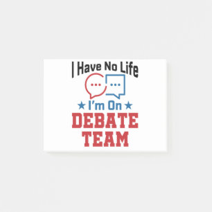 Ich habe kein Leben im Debattierteam Post-it Klebezettel
