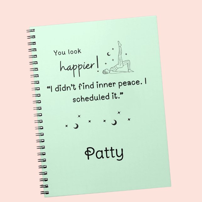 Ich habe kein Spiral Foto Notebook gefunden Notizblock (You look happier! "I didn't find inner peace, I scheduled it" custom name notebook.)