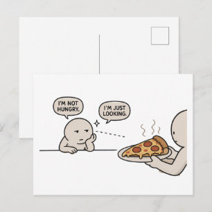 Ich habe keinen Hunger, ich schaue nur  Lustiger P Postkarte
