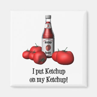 Ich habe Ketchup auf meinen Ketchup-Magneten geleg Magnet