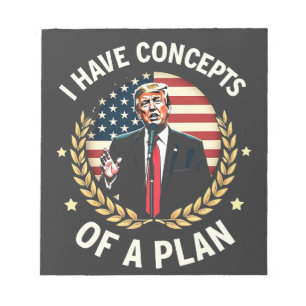 Ich habe Konzepte für einen Plan Trump-Wahldebatte Notizblock