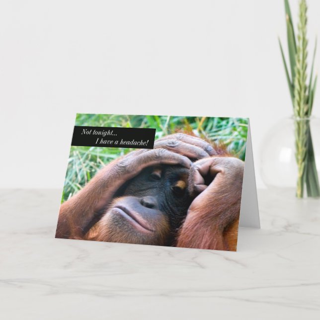 Ich habe Kopfschmerzen Orangutan Holding-Karte Karte (Vorderseite)