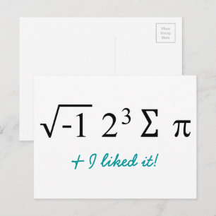 Ich habe Kuchen gegessen und es gefiel mir! Math S Postkarte