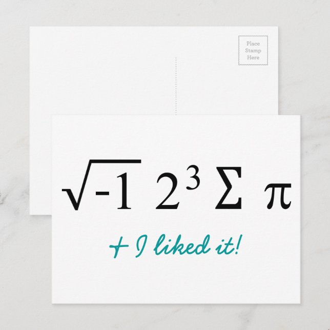 Ich habe Kuchen gegessen und es gefiel mir! Math S Postkarte (Vorne/Hinten)