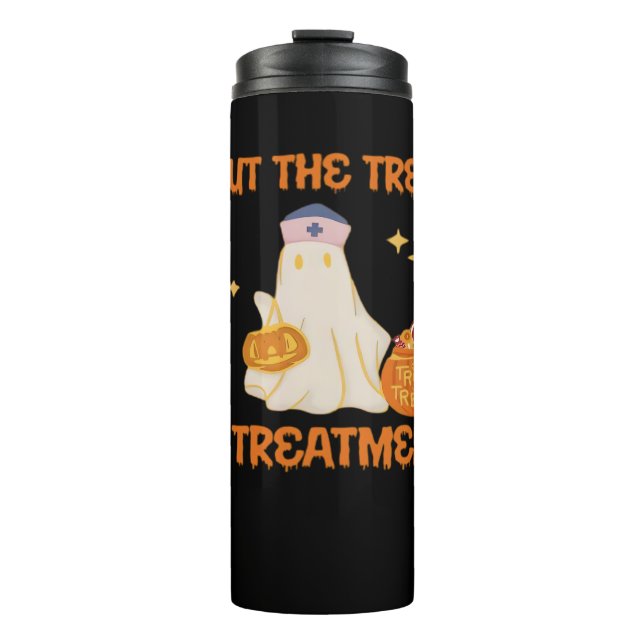 Ich habe Leckerei in die Behandlung Retro Funny Nu Thermosbecher (Vorderseite)