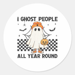 Ich habe Leute das ganze Jahr über zu Halloween ge Runder Aufkleber