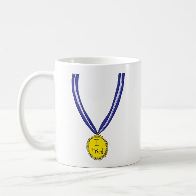 Ich habe Medaille getestet Kaffeetasse (Links)