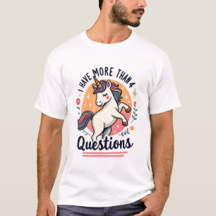Ich habe mehr als 4 Fragen Vintage Einhorn Retro T-Shirt