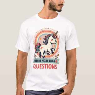 Ich habe mehr als 4 Fragen Vintage Einhorn Retro T-Shirt