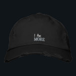 Ich habe mehr Zitat Niedlichen Lila Vintag Schwarz Bestickte Baseballkappe<br><div class="desc">Niedlich Personalisiert Ich bin mehr Zitat,  rustikal lila bestickt,  schwarz gestresste Baseballkappe. Eine inspirierende Geburtstags- oder Accessoires-Idee.</div>