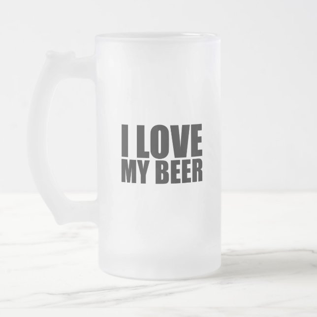 Ich habe mein Bier Liebe Mattglas Bierglas (Links)