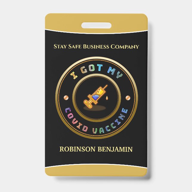 Ich habe mein Covid Vaccine Business Logo-Abzeiche Ausweis (Vorderseite)