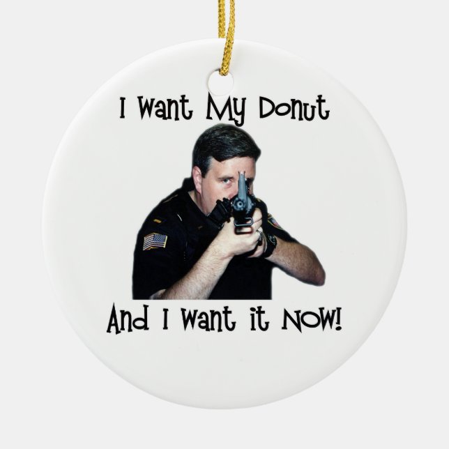 Ich habe mein Donut-Ornament Gewollt Keramikornament (Vorne)