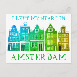 Ich habe mein Herz in Amsterdam Links, Holland Can Postkarte