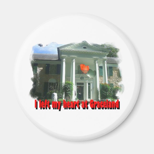 Ich habe mein Herz in Graceland Links Magnet (Vorne)