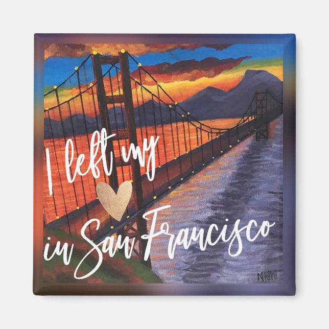 "Ich habe mein Herz in San Francisco Links " Kühls Magnet (Vorne)