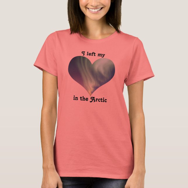 Ich habe mein Herz Nordpol Arktische Aurora Boreal T-Shirt (Vorderseite)