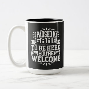 Ich habe mein Spiel angehalten, hier zu sein, du b Zweifarbige Tasse