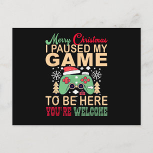 Ich habe mein Spiel pausiert, um hier zu Weihnacht Feiertagspostkarte