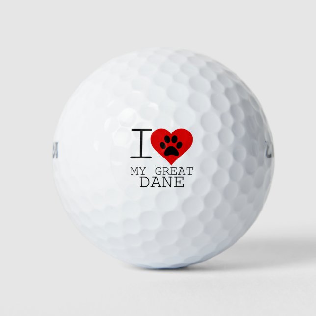 ICH HABE MEINE GROSSE DANE HERZLICH GOLFBALL (Vorderseite)