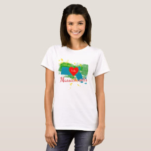 Ich habe meine Hahne in Massachusetts Ladys T-Shir T-Shirt