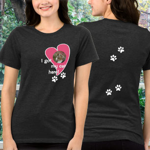 Ich habe meine Katze hier got! Foto Custom - Dark Tri-Blend Shirt