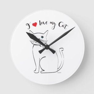 Ich habe meine Katze Liebe, Niedlich, Cool Runde Wanduhr