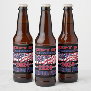 Ich habe meine Versprechen gehalten - Trump 2024 Bierflaschenetikett