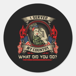 Ich habe meinem Land gedient, was Sie getan haben Runder Aufkleber