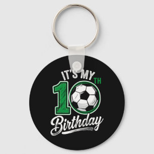 Ich habe meinen 10. Geburtstag Fußball 10 Jahre al Schlüsselanhänger