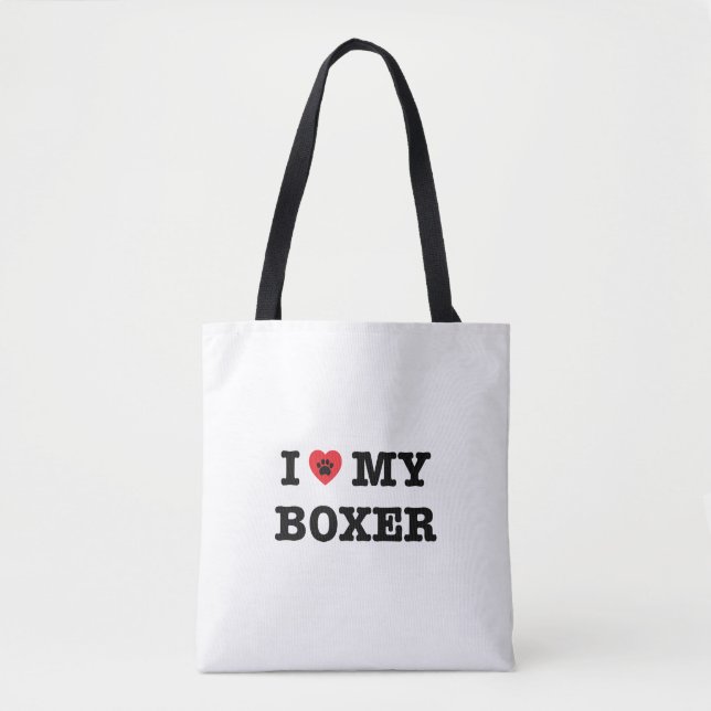 Ich habe meinen Boxer Tote Beutel gehört (Vorderseite)