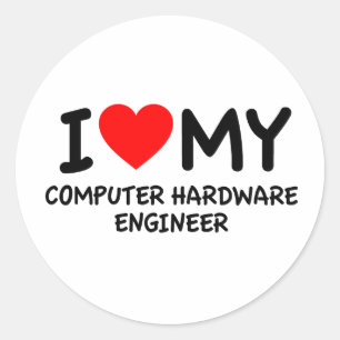 Ich habe meinen Computer-Hardwareingenieur Liebe Runder Aufkleber