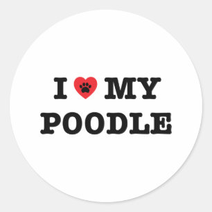 Ich habe meinen Poodle-Aufkleber gehört Runder Aufkleber