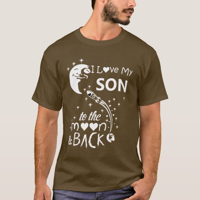 Ich habe meinen Sohn zum Mond und zurück Liebe T-Shirt (Vorderseite)