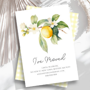 Ich habe mich bewegt   Lemon Blossom neue Adresse Mitteilungskarte