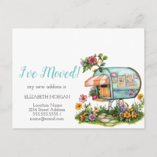 Ich habe mich bewegt, Mailbox Frühlingsblumen Ankündigungspostkarte