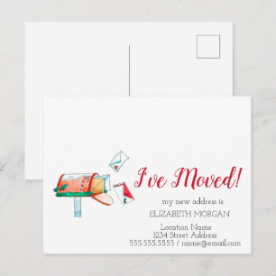 Ich habe mich bewegt, Watercolor Mailbox Weihnacht Ankündigungspostkarte