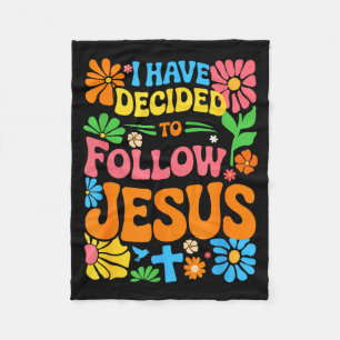 Ich habe mich entschieden, Jesus Retro Boho Christ Fleecedecke