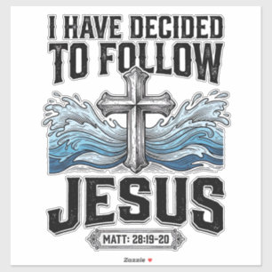 Ich habe mich entschieden, Jesus Vintage-Shirt zu Aufkleber