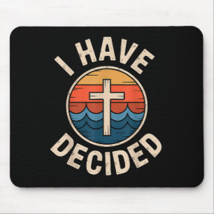 Ich habe mich entschieden Retro christliche Taufe Mousepad