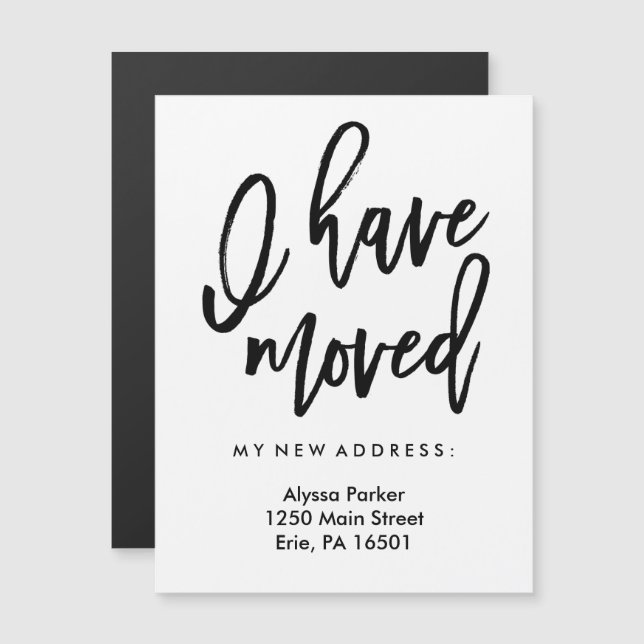 Ich habe mich in einfacher moderner Typografie bew Magneteinladung (Vorne/Hinten)