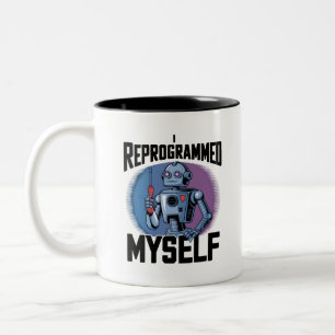 Ich habe mich selbst neu programmiert Digital Art2 Zweifarbige Tasse