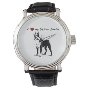 Ich habe mit Boston Terrier gesprochen Armbanduhr