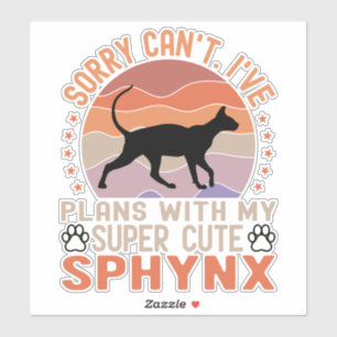 Ich habe mit meiner Sphynx-Katze Pläne Aufkleber